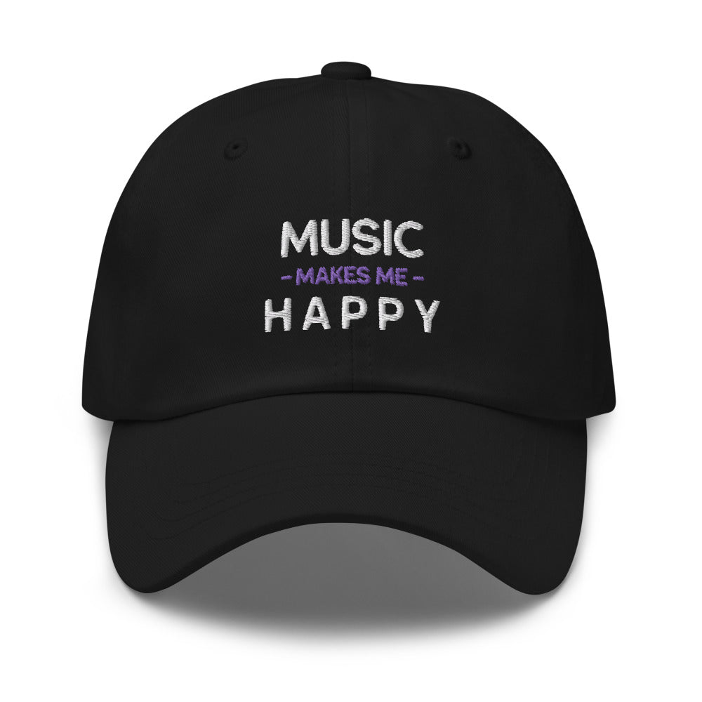 Music Makes Me Happy, Embroidered Dad Hat